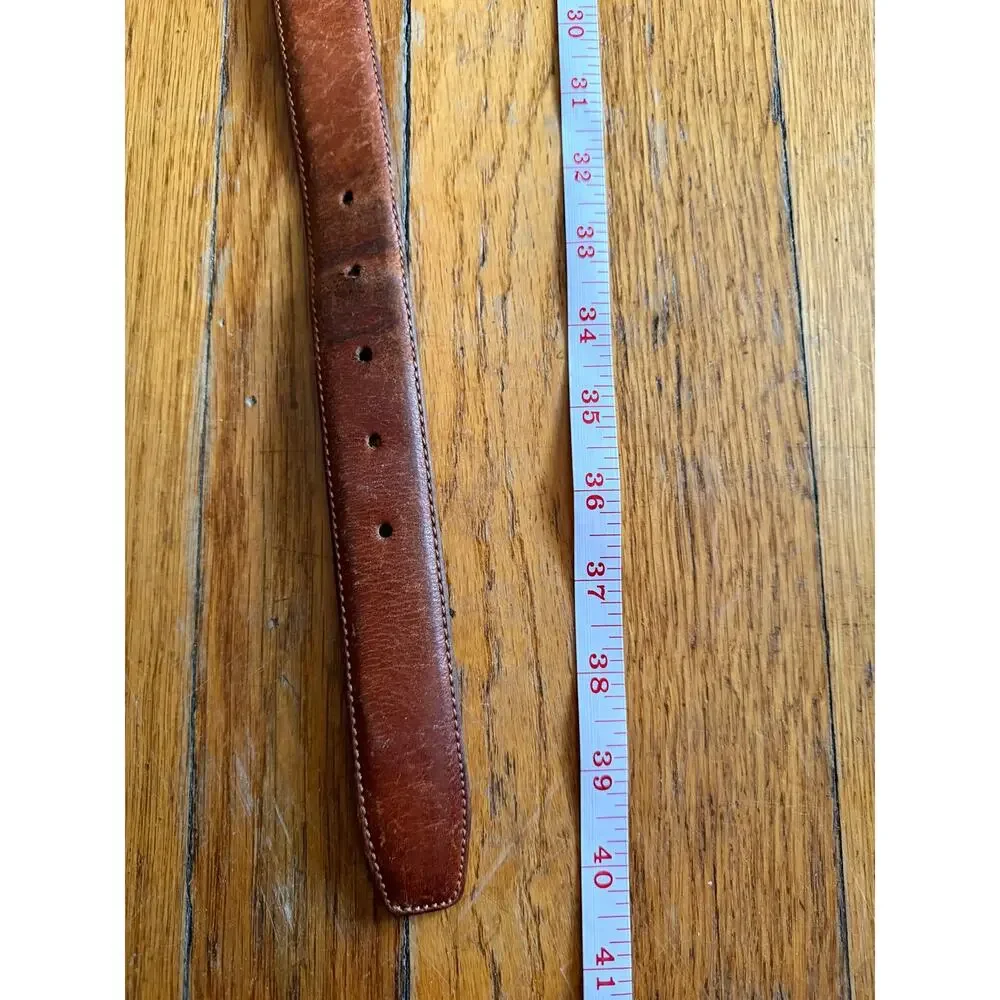 CHAPS Distressed Brown Italian Leather Belt Mens sz 34